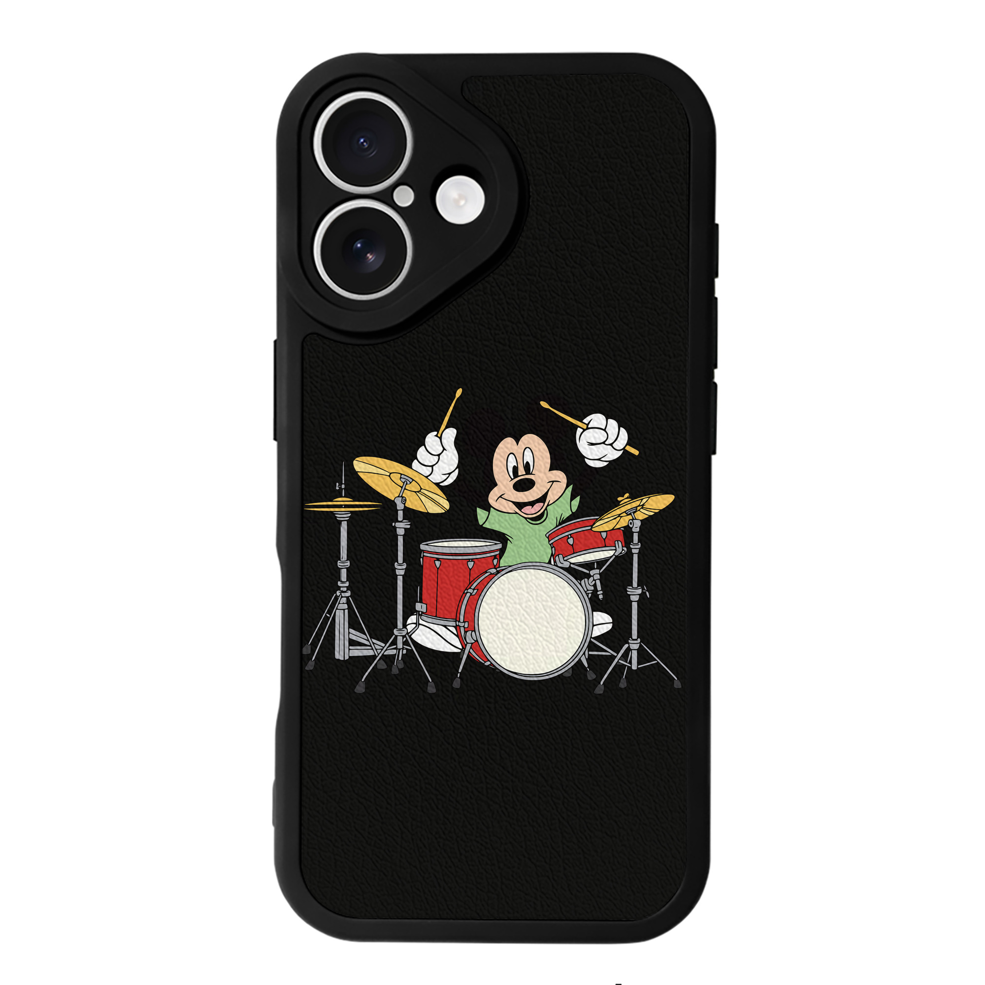 （画像用） ミッキーマウス Mickey Mouse 【iPhone 16シリーズ対応】シリコンスマホケース（レザー調） 材質：シリコン